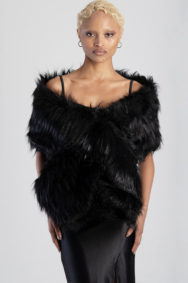 GLAMOUR GIRL FAUX FUR WRAP