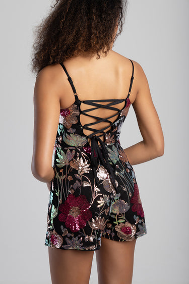 COMING TO LIFE SEQUIN PLAYSUIT