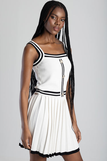 DROPPING HINTS KNIT TOP