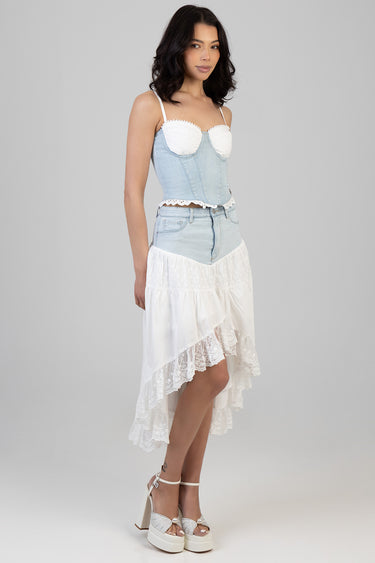 AIMEE HIGH LOW DENIM SKIRT