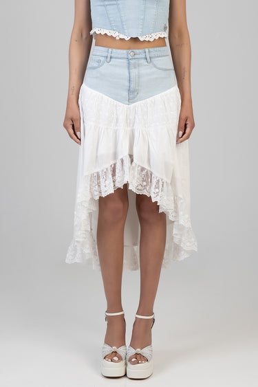 AIMEE HIGH LOW DENIM SKIRT