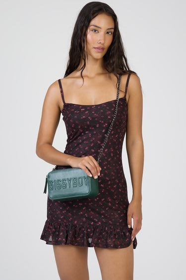 CAMERA EMBOSSED SHOULDER BAG