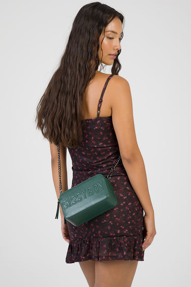 CAMERA EMBOSSED SHOULDER BAG