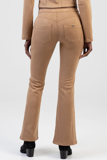 BLAKE  FAUX SUEDE FLARE LEG PANTS
