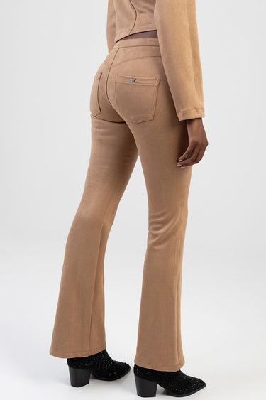 BLAKE  FAUX SUEDE FLARE LEG PANTS