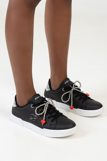 BOW PEARL HEART SHOE CHARM