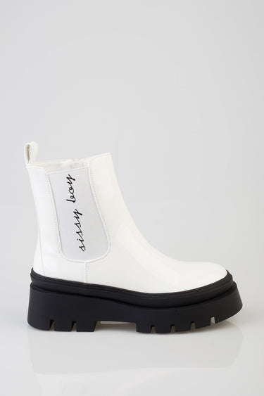 ALMA PATENT ANKLE BOOTS