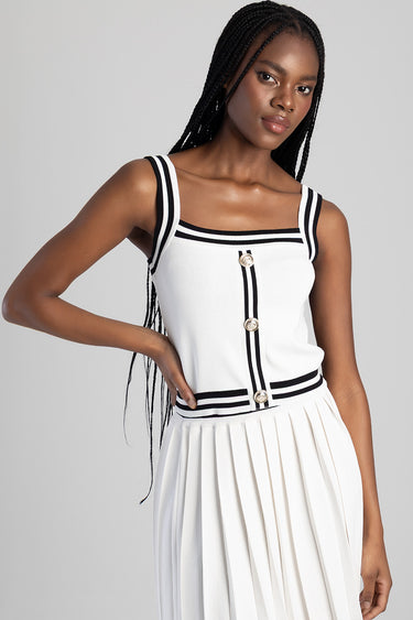 DROPPING HINTS KNIT TOP